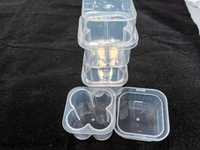 Boîte de rangement pour flacons en plastique transparent de 3 ml, 4 compartiments, support pour échantillons de peptides, étui de laboratoire