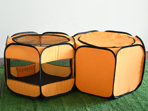 LVXIANDA Patented Double Rooms Dog Playpen Portable Foldable Nylon Sport Cage Six Sides Solid Pattern <strong>Kennel</strong> Outdoor Use - Product Image 2