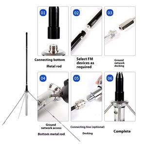 <span class=keywords><strong>Antenne</strong></span> dipolaire 1/4 de longueur d'onde 87-108 MHz, gain 3 dBi, verticale, en alliage d'aluminium, modèle GP100, pour diffusion publique <span class=keywords><strong>FM</strong></span> extérieure <span class=keywords><strong>Yagi</strong></span> - Product Image 4