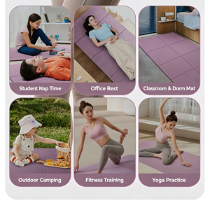 Tapete de Yoga Plegable GQK Morado, Base de TPE de 5mm de Grosor, Diseño Cuadrado Contemporáneo Impreso, Hecho a Máquina, para Uso Doméstico - Product Image 2