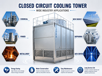 Tour de refroidissement à contre-courant à circuit fermé haute efficacité en acier inoxydable compact pour la production d'énergie nouvelle