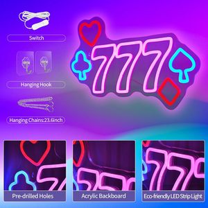 <span class=keywords><strong>777</strong></span> Casino personnalisé LED enseigne au néon décoration murale pour la maison salle de <span class=keywords><strong>poker</strong></span> pour Casino jeu salles de jeux jeux magasins bars événements d'affaires - Product Image 4