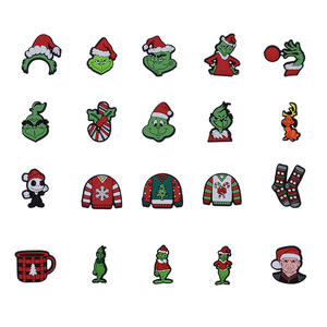 Breloques de décoration de chaussures de Noël <span class=keywords><strong>Grinch</strong></span> en PVC souple en gros HY, breloques personnalisées de marque de créateur pour sabots - Product Image 1
