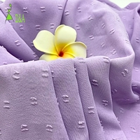 Tela de Crepé de Seda CEY 100% Poliéster con Estampado de Puntos, Elástica en 4 Direcciones, Tejido Jacquard, Anti-Pilling, de Secado Rápido, para Vestidos y Camisas