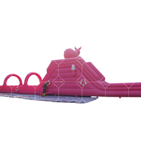 Catégorie de produit Glissière d'eau gonflable durable sur le thème de la chèvre rose en PVC
