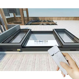 Ngoài trời ban công Patio tự động mở rooflight tán Bìa điện trượt kính mái hiên cửa sổ mái nhôm Skylight - Product Image 5