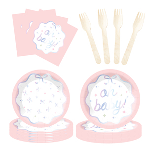 DAMAI Artículos para Fiestas de Revelación de Género, Vajilla para Baby Shower, Platos y Servilletas para Revelación de Género, Niños y Niñas para Baby Shower - Product Image 4
