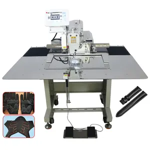 Electronic moccasin leather shoe upper stitching pattern sewing machine