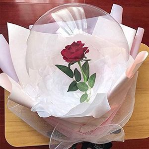 Wholesale Single Birthday Party Supplies Rose Flower LED Clear Transparent Helium-Filled <b>Balloons</b> 50pcs/bag Christmas Party - Product Image 4