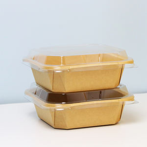 Vente en gros d'usine, plateaux octogonaux jetables en papier kraft, couvercle transparent haut, pour l'emballage alimentaire, pour conserver le sucre, les fruits - Product Image 2