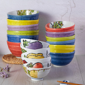 Bols à riz et bols à nouilles en céramique japonaise, Mino Ware, style japonais et <span class=keywords><strong>Wafu</strong></span>, bols à légumes peints à la main avec sous-glaçure - Product Image 6