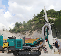 KS168 Foreuse à chenilles diesel portable 90-200 mm pour le forage de roche, machine de forage avec moteur pour l'exploitation minière, les dynamitage et les applications géologiques