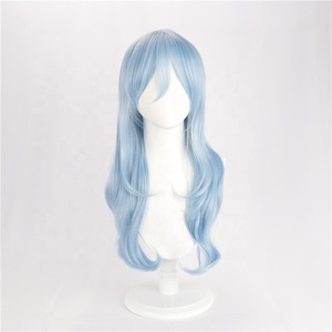 Peluca Larga y Rizada Azul Claro de 60 cm al por Mayor, Peluca de Cosplay de Anime Sintética de <span class=keywords><strong>Rimuru</strong></span> Tempest, Peluca para Fiesta de Halloween - Product Image 3
