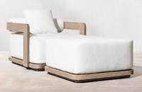 Ensemble de meubles de jardin haut de gamme en teck massif : canapé, table, chaise longue, chaise, mobilier de salle à manger pour cour extérieure