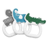 Offre Spéciale unisexe bébé Silicone anneau de dentition jouet doux écologique sucette éléphant forme de qualité alimentaire caractéristiques pour les nouveau-nés tout-petits