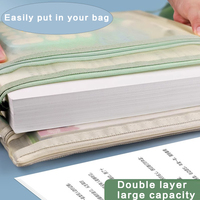 Pochette A4 personnalisable avec logo imprimé, motif double maille transparente, fermeture éclair, sac de rangement portable pour documents scolaires des étudiants