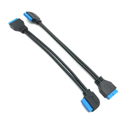 Câble USB 3.0 droit 20 broches à 90 degrés avec conducteur en cuivre étamé, charge rapide 3A, gaine en PVC pour ordinateur et téléphone portable
