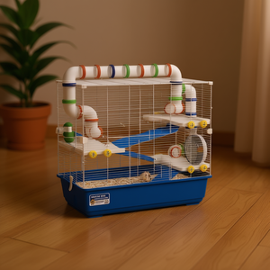 Cage pour hamster avec tubes et roues pour petits animaux, usage intérieur - Product Image 2