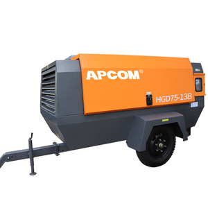 Compressore d'Aria <span class=keywords><strong>Diesel</strong></span> APCOM 8 Bar 185CFM, Compressore a Vite Portatile <span class=keywords><strong>per</strong></span> Miniera 14 Bar 550CFM con Ruote - Product Image 2