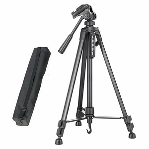 Trépied en métal noir super léger de 1,7 m pour la fixation de supports, compatible avec tous les smartphones, appareils photo ou télescopes - Product Image 1