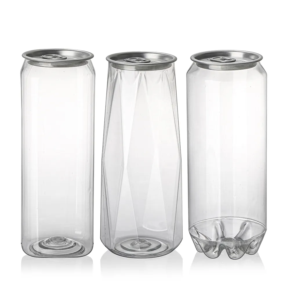 FREE SAMPLE Customized Plastic Cans Food PET Milk Tea Bottles Transparent Screw Cap Cans Plastic Food Cans