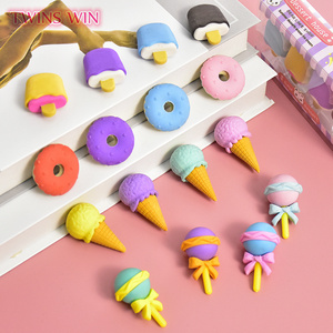 도매 만화 귀여운 학생 지우개 프로모션 선물 디저트 사탕 아이스크림 연필 어린이 지우개 세트 kids001A - Product Image 3