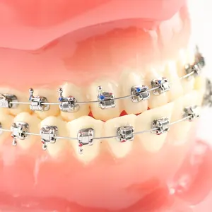 + Guber Металлические Регулируемые самолигирующие зубные брекеты Ортодонтические пассивные кронштейны Roth 022 самолигирующие кронштейны