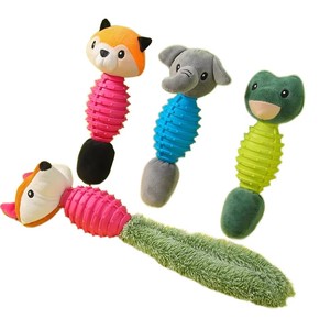 Juguete Masticable Duradero para Perros, Juguetes Interactivos de Peluche de Elefante, Rana, Zorro y Ardilla, Juguetes Masticables de TPR para Perros, Venta al por Mayor - Product Image 1