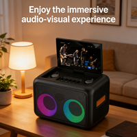 GENCE Enceinte Portable Compacte avec Écran Tactile Intelligent, LED RGB, Corps en Plastique, Entrée AUX, Système Audio HiFi pour Divertissement à Domicile