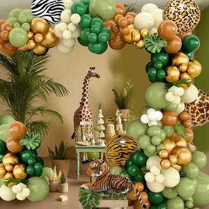 Langzuo Ensemble de ballons en latex animaux de la jungle Guirlande de ballons Kit d'arc de ballons pour fête d'anniversaire sur le thème de la jungle - Product Image 3