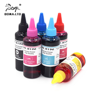 Kit de Recarga de Tinta BOMA, Tinta a Base de Agua para Impresoras HP Designjet 30 50 90 120 130 HP84 HP85, Sistema de Tinta Continua para Cartuchos de Tinta, 100 ml, 6 Colores