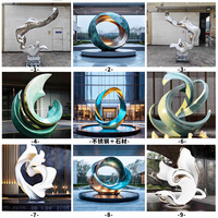 Escultura de Acero Inoxidable de Gran Escala Duke, Diseño Geométrico Abstracto Contemporáneo para Jardín, Plaza o Exterior, Montaje en Suelo