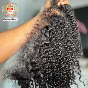 Sâu xoăn 13x6 thực sự vô hình HD ren phía trước đóng cửa với xoăn bé tóc 5x5 6x6 7x7 ren đóng cửa với 4C kinky cạnh chân tóc - Product Image 1