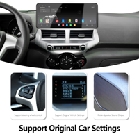 Meihua Écran tactile Android OLED 12,3 pouces pour lecteur multimédia de voiture avec cadre, faisceau et Canbus pour Ford EcoSport 2013-2017 – Kit complet