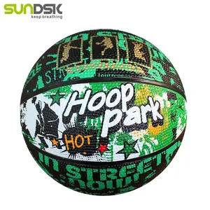 Logo kustom bola basket karet Cetak penuh Ukuran 7/6/5/4/3/2/1 pasar Tiongkok jalan oem balones de basket