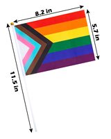Drapeau pliable rectangulaire portable en polyester imperméable, motif arc-en-ciel LGBT Progress Pride, vente directe, personnalisé