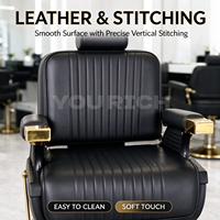 Chaise de barbier classique de style nouveau, design minimaliste, chaise de salon en acier inoxydable, pivotante, réglable, confortable, chaise de toilettage