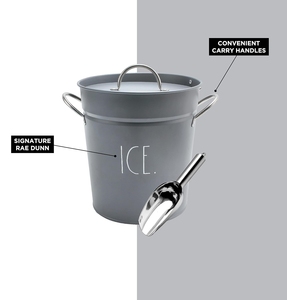 Xô đá mạ kẽm hai lớp xô Sâm banh có nắp, Muỗng & tay cầm - Product Image 4