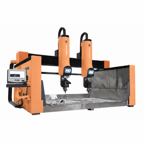 Machine de gravure sur pierre CNC automatique à double tête 5 axes XJ3015-2D pour sculptures 3D en granit - Product Image 1