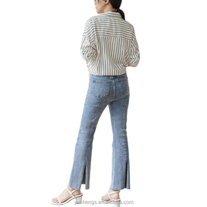 Personalización 2025 Venta caliente Super stretch Boot Cut y pantalones de campana Pantalones vaqueros de pierna recta personalizados Jeans de mujer - Product Image 5