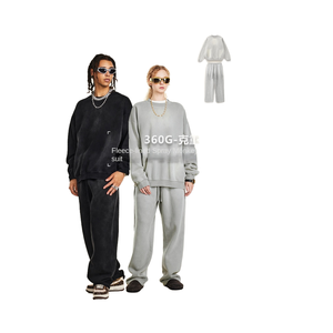 Vêtements pour hommes 2025 automne sens avancé loisirs deux pièces ensemble doublé polaire ample Wei <span class=keywords><strong>Yi</strong></span> sweats à capuche Style de rue - Product Image 6