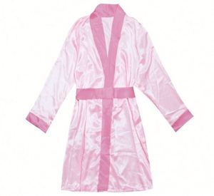 Bata de satén corta para mujer, ideal para bodas, fiestas nupciales, damas de honor, ropa de dormir, batas de baño sedosas, ropa de estar por casa de verano, regalo promocional - Product Image 1