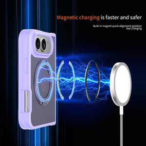 Étui magnétique pour téléphone <span class=keywords><strong>portable</strong></span> <span class=keywords><strong>iPhone</strong></span> Fold Perfect Fit avec protection à 360° °   Support rotatif pour téléphone <span class=keywords><strong>portable</strong></span>, pliable, couleur violet soyeux, avec logo personnalisé - Product Image 3