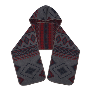 Hình chữ nhật mô hình hình học chiếc khăn Mens mùa đông màu xám trùm đầu thiết kế sang trọng nhà <span class=keywords><strong>s</strong></span>ản xuất - Product Image 1