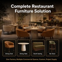 Ensemble de mobilier de restaurant moderne en velours rembourré, table et chaises pour café, hôtel, commerce