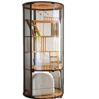 Miaozan Luxe Moderne Villa Nuageuse Panoramique Intérieure Grand Lit pour Chat Armoire pour Chat Universelle Quatre Saisons Maison pour Chat en Bois Massif