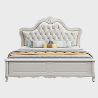 Lit rembourré en bois de chêne avec tête de lit capitonnée, disponible en tailles King, Queen et Full, mobilier de chambre à coucher