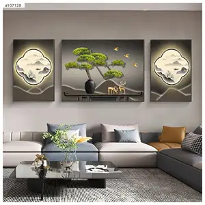 Wholesale 3 Panels Black Modern Design Prints Wall Art Picture African Canvas Painting