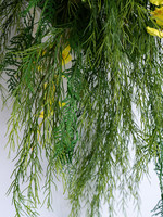 Guirlande de fleurs artificielles pour toile de fond, roses blanches, orchidées dansantes, verdure suspendue, pour mariage, location de fête, décoration de vitrine