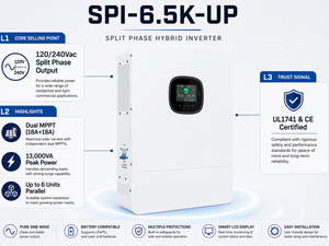 <span class=keywords><strong>Onduleur</strong></span> solaire hors réseau NEVO SOLAR série SPI 4KW/5KW/6.5KW monophasé/biphasé avec stockage de batterie solaire entrée 108V DC - Product Image 1